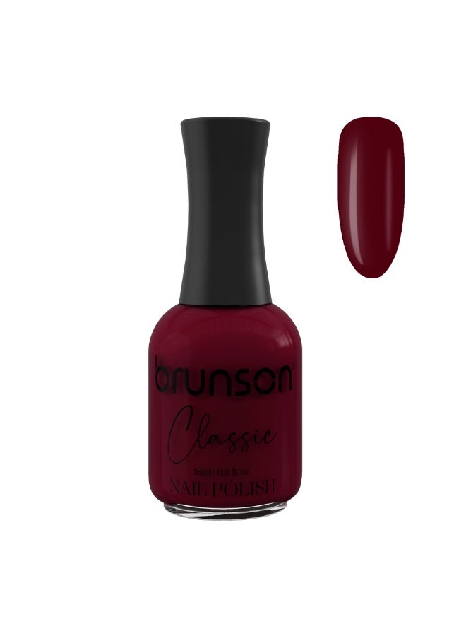 Brunson Classic Nail Polish 18ml Fast Dry Nail Lacquer Nail Harderner Normal Polish Glossy Gel Effect Quick Air Dry Long-Lasting Natural Nail Enamel Salon Quality Manicure Pedicure Regular Polish - Image 1